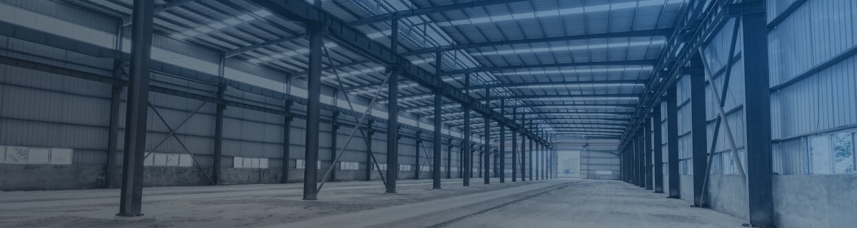 An empty passageway in a warehouse