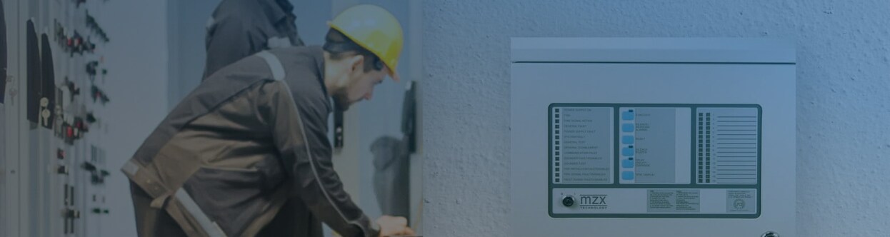 Two electrical engineers at work in a facility